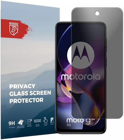 Rosso Privacy Screen Protector Geschikt voor de Motorola Moto G54 - 9H Gehard Glas - Case Friendly Tempered Glass - Eenvoudige Installatie