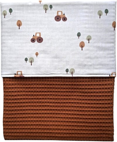 Wiegdeken wafelstof lichtbruin - katoen trekkers - 70 x 100 cm - babydeken - wagendeken