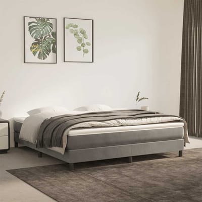vidaXL - Pocketveringmatras - medium - 160x220x20 - cm - fluweel - lichtgrijs