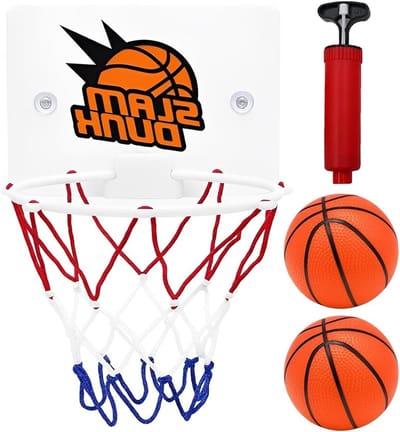 Mini Basketbal Set met Twee Ballen voor Gezinsplezier, Binnenspeelgoed voor Kinderen, Hand-Oogcoördinatie en Sportieve Activiteiten in Kamer en Kantoor