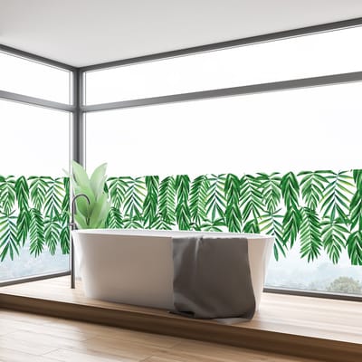 Privacy raamfolie - XL Hangende Palmbladeren - Stickers voor ramen en douchedeuren - 40x200cm