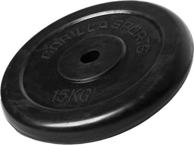 Gorilla Sports Halterschijf - Gewichtsschijf - Gietijzer - Rubber - 30 mm - 15 kg