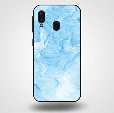 Smartphonica Telefoonhoesje voor Samsung Galaxy A20E met marmer opdruk - TPU backcover case marble design - Lichtblauw geschikt voor Samsung Galaxy A20e