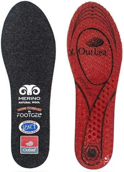 Footgel inlegzolen Ski Extreme Cold met Merino wol - Zwart