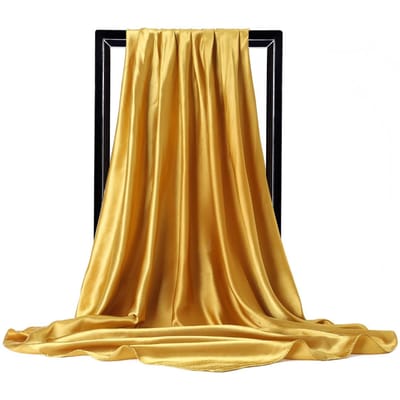 Hoge Kwaliteit 90*90cm Vierkante Zijden Sjaal Dames Effen Sjaals En Wraps Kantoordame Haar Nek Foulard India Moslim Hoofddoek Pareo One Size beige