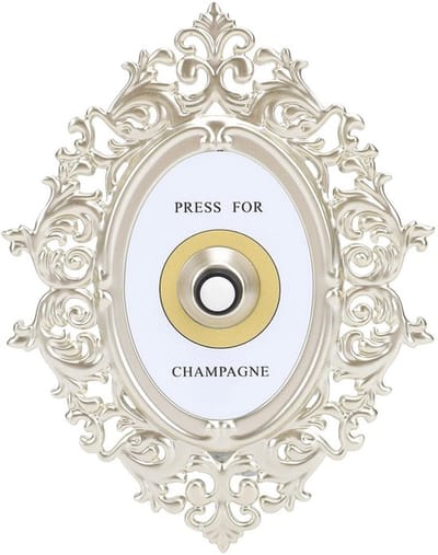 Allecto - Druk op voor Champagneknop - Decoratieve Deurbel - Retro