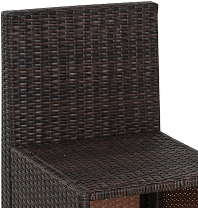 YYchan tuinset met eettafel voor buiten - 4 personen - met kussens - bruin - 120 x 69 x 77,5 cm