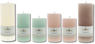 Scentmoods Rustieke Kaars Set Holiday Cheer – Feestelijke Stompkaars en Dinerkaars voor een Magische Sfeer