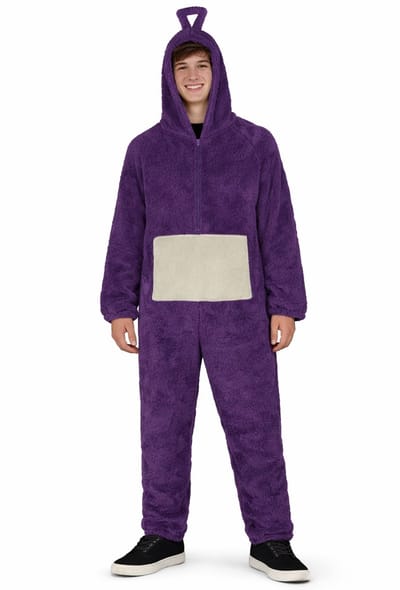 Carnavalskleding - Onesie - Paars - M - 161 - 170 cm - Kostuum - Dames & Heren - Verkleed als Kinderfiguren - Kinderen & Volwassenen