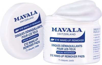 Mavala Eye Make-Up Remover Pads 75 Stuks - Vochtige Oogmake-up Remover Pads Voor Waterproof En Langhoudende Make-up - Zachte Reinigingspads Voor Gevoelige Ogen - Parfumvrije Make-up Remover Pads Voor Snelle En Effectieve Reiniging