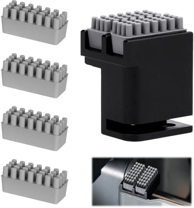 Brush met 4-delige siliconen mondborstelkopset voor 3D-printer, ideaal reinigingsgereedschap voor verwarmingsbed en onderhoud