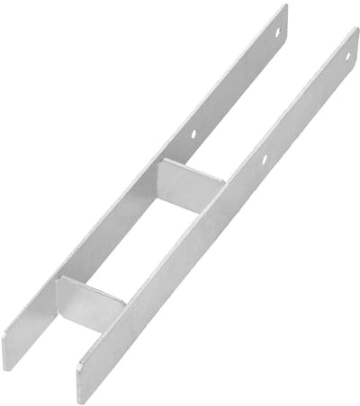 Kotarbau - H-Vormige Paalbasis - Gegalvaniseerd Staal - 80x600mm - Voor Tuinconstructies