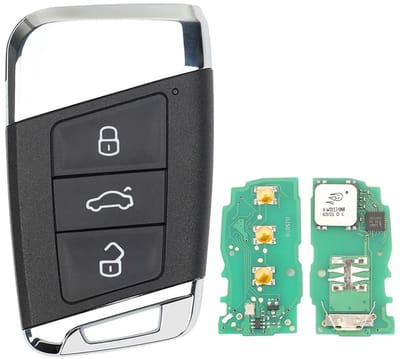XEOD 3 knops sleutel - MQB48 - 433MHZ - HU162T - Complete sleutel - Met electronica - 3 knops smartkey - Smart - 3G0959752BC - 3G0959752BCDTB - geschikt voor Volkswagen Passat & Arteon - 1 stuks