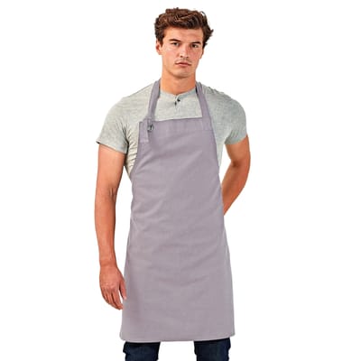 Premier Unisex Calibre Heavy Cotton Canvas Bib Apron (Pakket van 2) (Zilver)