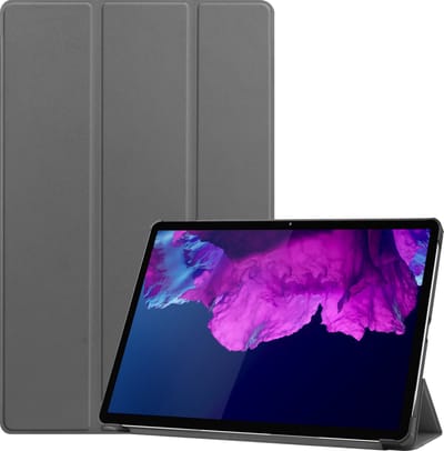 Hoesje - Geschikt voor Lenovo Tab P11 Plus - Dun & Stevig - Hardcover Book Case - Trifold Bookcase Hoes - Hard Cover - Tablethoes - Grijs