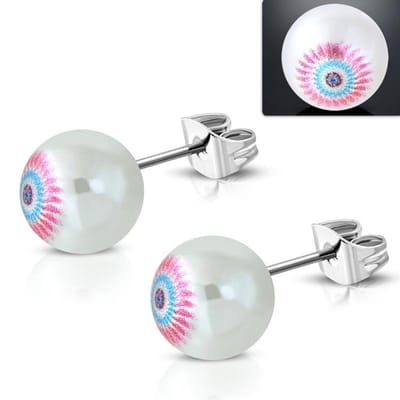 Aramat Jewels | Oorbellen | Unieke Stalen Parel Oorbellen | Rond | |10mm | Staal | Kinderen, Volwassenen | Verkleurd niet