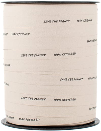 Krullint - 10 mm x 250 m - wit/zandkleur - 100% gerecycled PP
