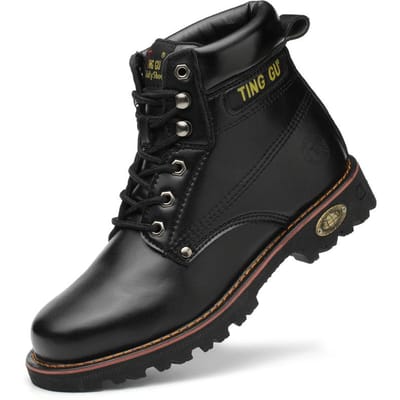 Veiligheidsschoenen heren voor werk Waterdicht Antislip Sneakers Warme laarzen Outdoor Heren Wandelschoenen Rubber Slijtvaste Werkschoenen 44 zwart