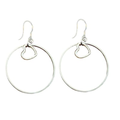 Allergievrij Oorring zilverkleur hart-Charme Bijoux