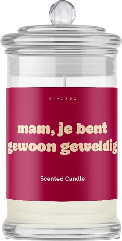 Mama je bent Geweldig - Grappige Geurkaars Cadeau voor Vrouw - Verjaardag Cadeau mama, vrouwen, moeder, vriendin - Geschenkset - Geurkaars in Glas met Tekst - Happy Birthday Verwenpakket Vrouw - Cadeautje voor haar volwassenen