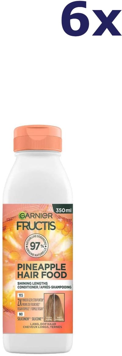 Garnier Fructis Hair Food Pineapple - Conditioner 350ml - Lang, dof haar 6x