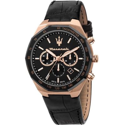 Maserati Stile Chronograaf Zwart Mat Wijzerplaat Kwarts R8871642001 100M Herenhorloge zwart
