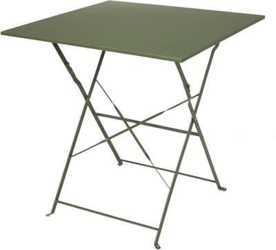THE HOME DECO FACTORY Inklapbare maaltijden, palerm, kaki, 70 x 70 x 71 cm, voor buiten, roestvrij staal, grijs, L 70 x D 70 x H 71 cm