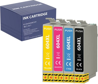 Inktcartridge geschikt voor Epson 604XL compatibel Epson WorkForce WF-2910 WF2930 WF-2935 WF-2950 Expression Home XP-2200 XP-2205 XP-3200 XP-3205 XP-4200 XP-4205 - Pack 1 Zwart 1 Cyaan 1 Magenta 1 Geel