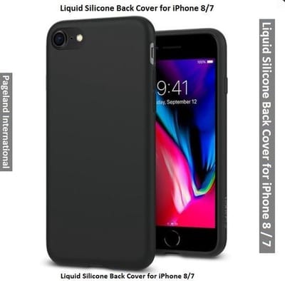 Liquid Silicone Back Cover + PMMA Screen Protector for iPhone 7 / 8 /SE 2020 / SE 2022_ Zwart