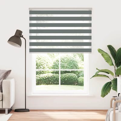 vidaXL - Zebra - rolgordijn - 155x200 - cm - stofbreedte - 150,9 - cm - donkergrijs