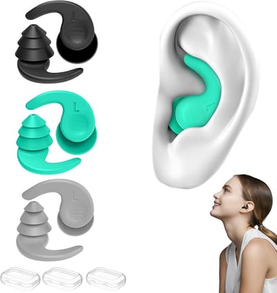 Oordopjes voor Zwemmen - Waterdichte Herbruikbare Siliconen Oordoppen - Voor Surfen en Snorkelen - Ook als Slaap- en Geluidsdempende Oordopjes - Zwart, Groen, Grijs - 3 paar- Voor Volwassenen en Tieners (14+)