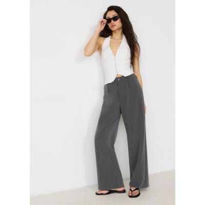 Stradivarius Recht model pantalon  Donkergrijs 32