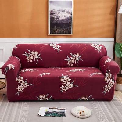 Bloemenprint Bankhoes Voor Woonkamer Kussenovertrekken Bankhoes Katoen Elastisch Bankhoes Bank Handdoek Stoelbeschermer 1 st 3-seater 190-230cm
