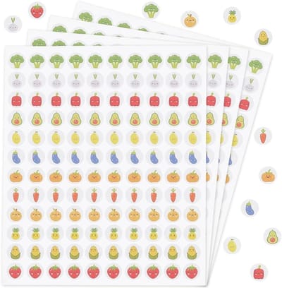 Kleine groente stickers 2400 stuks - zelfklevende papieren stickers - 12 stijlen mini fruit - SnelShoppen