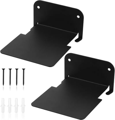 Mini Wandplank Set van 2, Zwarte Zwevende Planken voor Kleine Ruimtes, Onzichtbare Wandplanken voor Decoratie