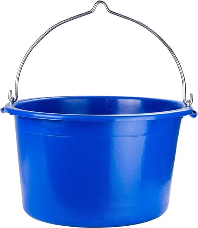 Bouwemmer Rond - Mortelkuip Bak - Materiaal Transport - Verstevigd Onderstel - 40 Liter - Blauw