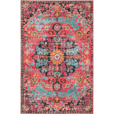Boho Vloerkleed Wasbaar Kleed voor Slaapkamer Bloemen Badkamer Werpkleed Antislip Vintage Badmat Binnen Tapijt voor Entree Meisjeskamer 40X60cm-16x24in
