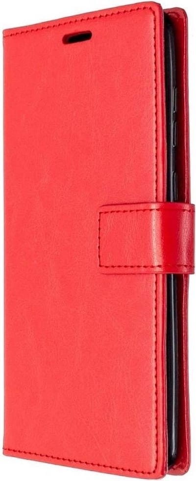LuxeBass Hoesje geschikt voor Huawei Y5P - Boekhoesje met kaartvakken - Rood gsm hoesje - telefoonhoes - telefoonhoesjes