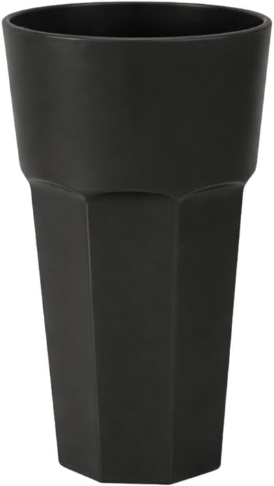 Plasticforte onbreekbaar drinkglas - kunststof - zwart - 600 ml - drinkglazen - lichtgewicht - 9 x 16 cm - stapelbaar