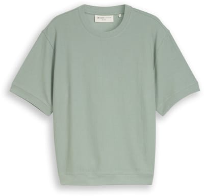 Tom Tailor Denim - T-shirt met relaxte pasvorm in sweatshirtstijl - Maat M - green mist