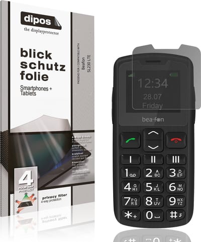 dipos – Matte Privacy Screenprotector geschikt voor Beafon SL230 LTE | Anti-Spy Beschermfolie