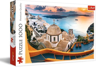 Sprookjespuzzel Santorini - Legpuzzel Griekenland - Creatief Vermaak - 1000 Stukjes - 68 x 48 cm - Veelkleurig