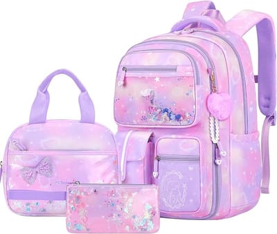 Famanu – Schoolrugzak set 3-delig, met rugtas, lunchtas en etui, geschikt voor tieners en laptop tot 15,6 inch