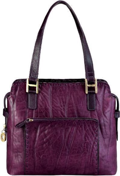 Hidesign lederen handtas 'Olga' aubergine