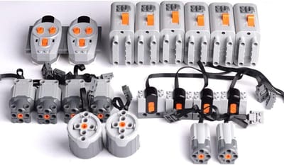 Power Functies Set - Motor Set - Speelgoed Verbeteren - Compatibel met Modellen - 6x Accubak - Meerkleurig