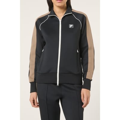 FILA Marliano Regular Taped Track Jacket Black Size: M | Hoodies & Sweatshirts Outlet | Dames | Zwart