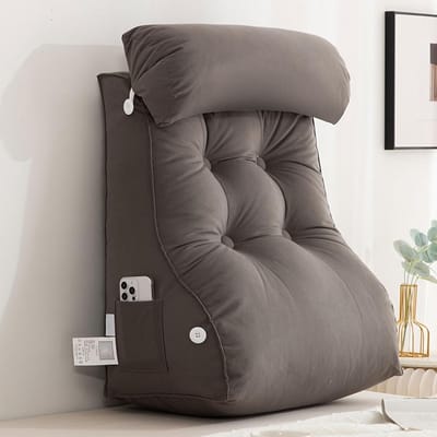 Ergonomisch Rugsteunkussen met Hoofdsteun voor Comfortabel Lezen in Bed