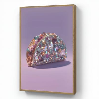 Wandlamp 60x90 cm - Oplaadbaar - Edelstenen - Glitters - Paars - Kleurrijk - Wandlampen binnen woonkamer - Slaapkamer lamp - Decoratieve nachtlamp - Vloerlamp draadloos