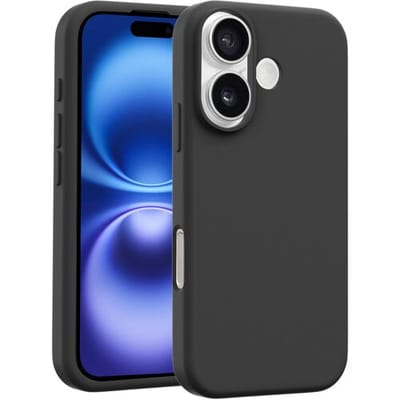 Coverzs luxe siliconen MagSafe hoesje geschikt voor iPhone 16 (zwart) - MagSafe, shockbestendig, premium bescherming
