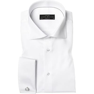 John Miller Overhemd Slim-Fit Non-Iron Wit / male